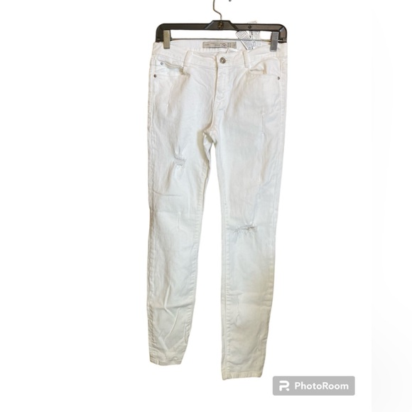 Zara Other - Zara White Ripped Distressed Jeans Denim Skinny  Size 2 High Rise.